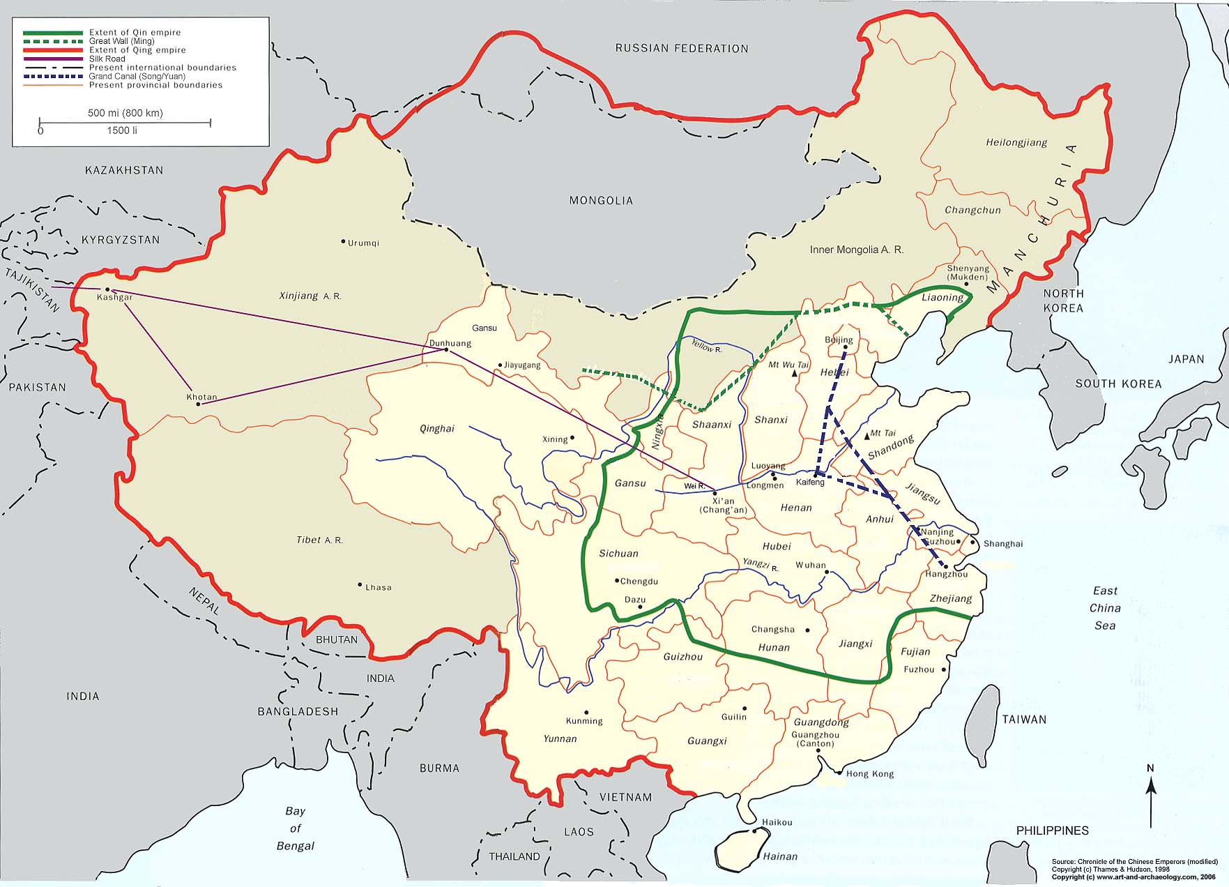 Great Wall Of China On World Map